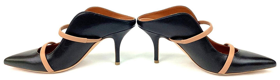 Miniatura: NEW MALONE SOULIERS MAUREEN Nappa Leather Mule 36 5.5 Black Nude Pointed 70MM