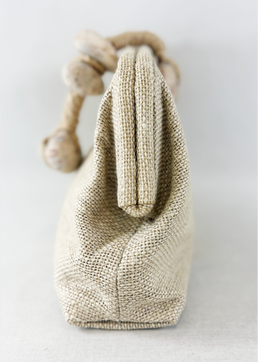 Miniatura: SERENA UZIYEL Petra Jute Clutch Bag One Size Natural Rope Detail Magnetic
