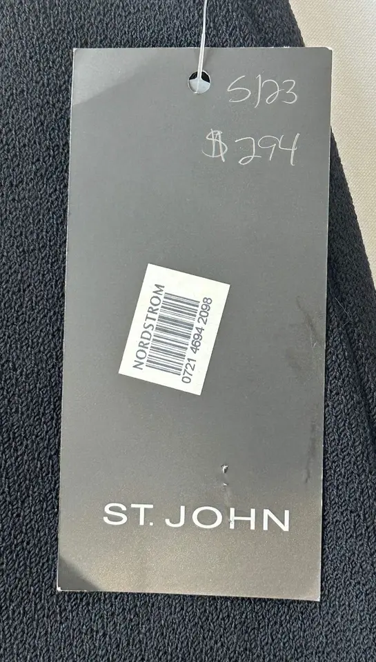 Thumbnail: NWT ST. JOHN Collection Santana Knit Knee Skirt 4 S Black Straight Elastic Waist