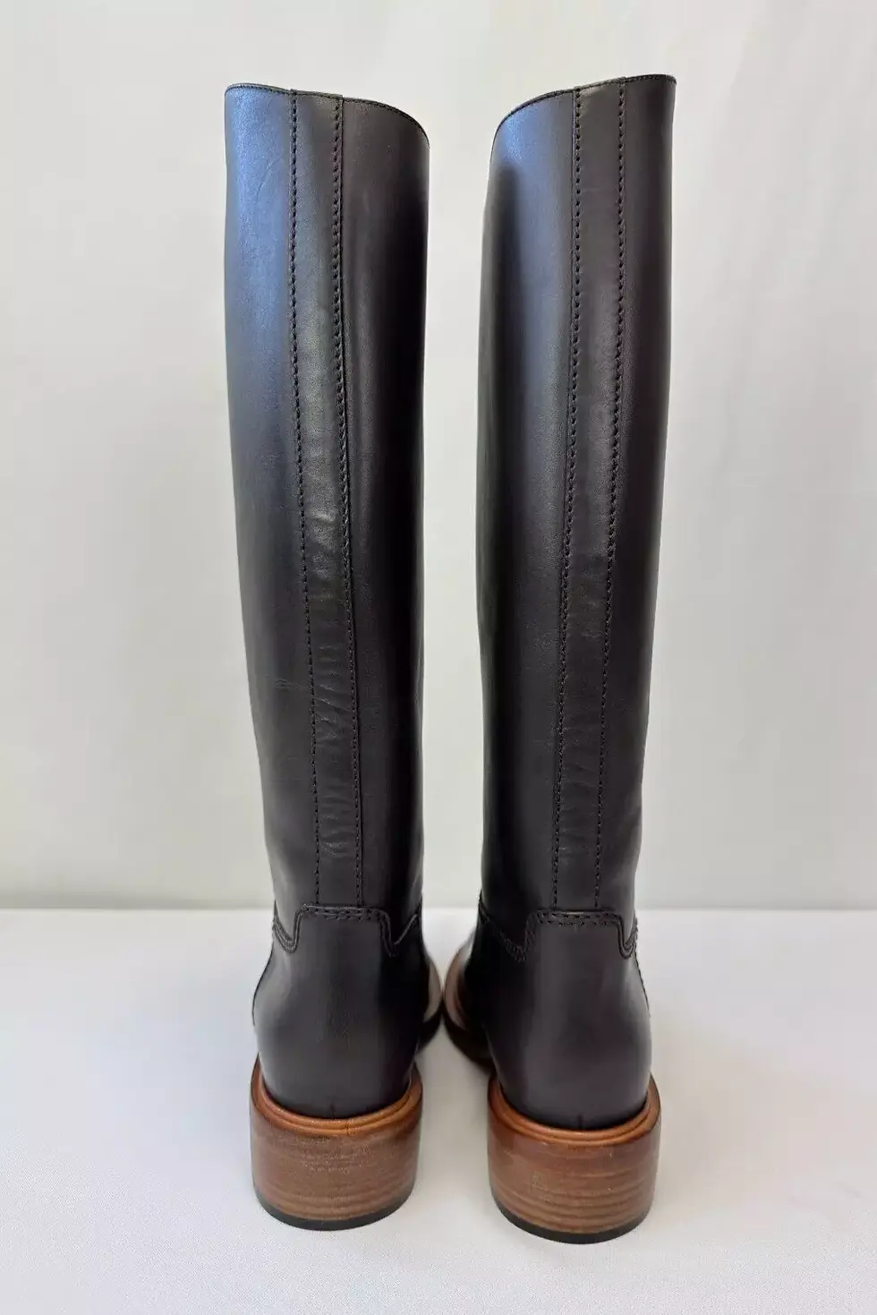 縮圖：CHANEL Leather 38.5 Long Riding Boots Brown US 7.5 Logo Imprinted Knee High