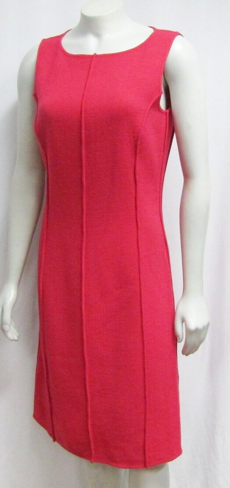 Thumbnail: ST. JOHN Ana Azalea Pink Sleeveless Bateau Neck A-Line Dress Boucle 4 Small