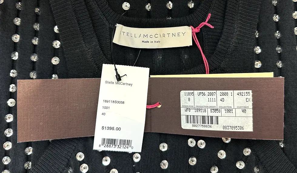 Miniatura: NWT STELLA MCCARTNEY Knit Sleeveless Dress 40 Dark Gray Sequin Embellished 4 6