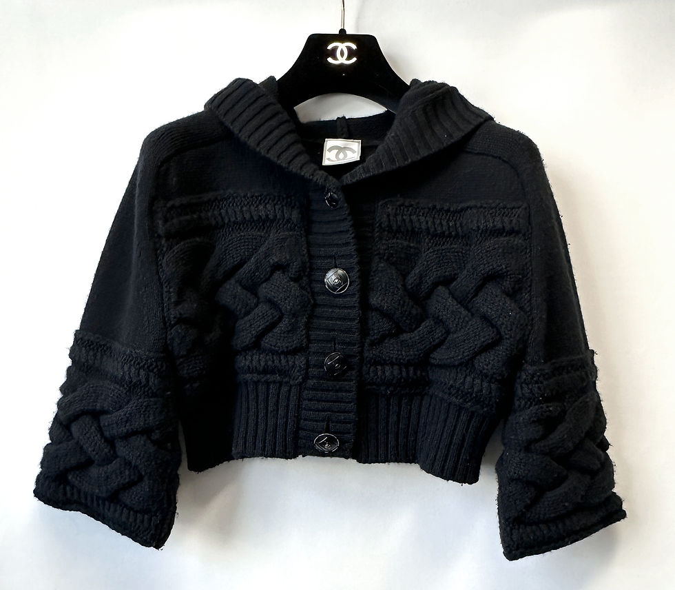 Miniatura: CHANEL 2pcs Black Knit Sweater Turtleneck Dress 38 Jacket 40