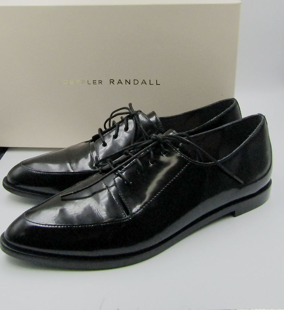 Hình thu nhỏ: LOEFFLER RANDALL Black Jasper Oxfords Patent Leather Loafers 8
