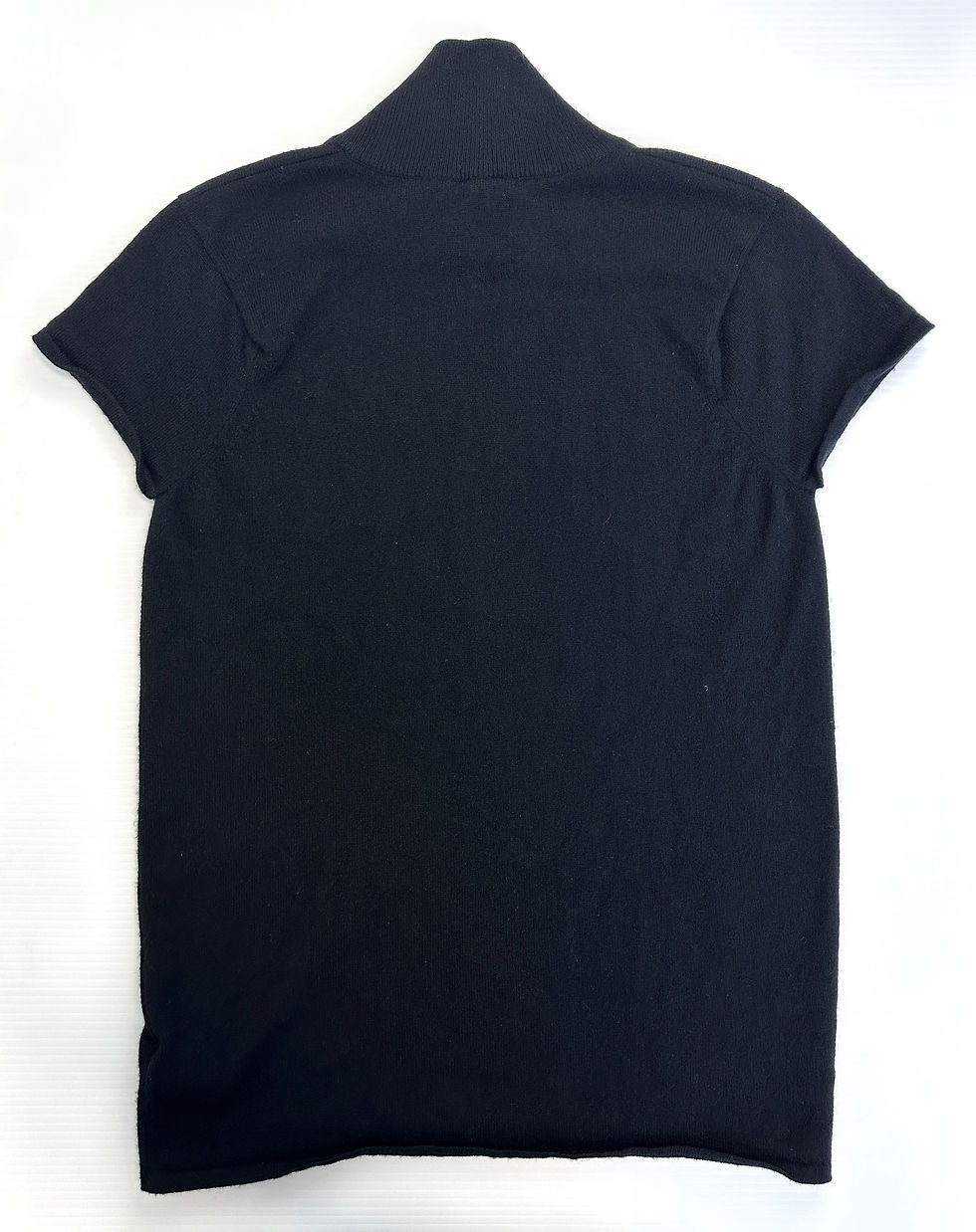 Miniatura: Vintage CHANEL Black Pullover Cashmere Turtle Neck Cap Sleeve Sweater  42 10 Top