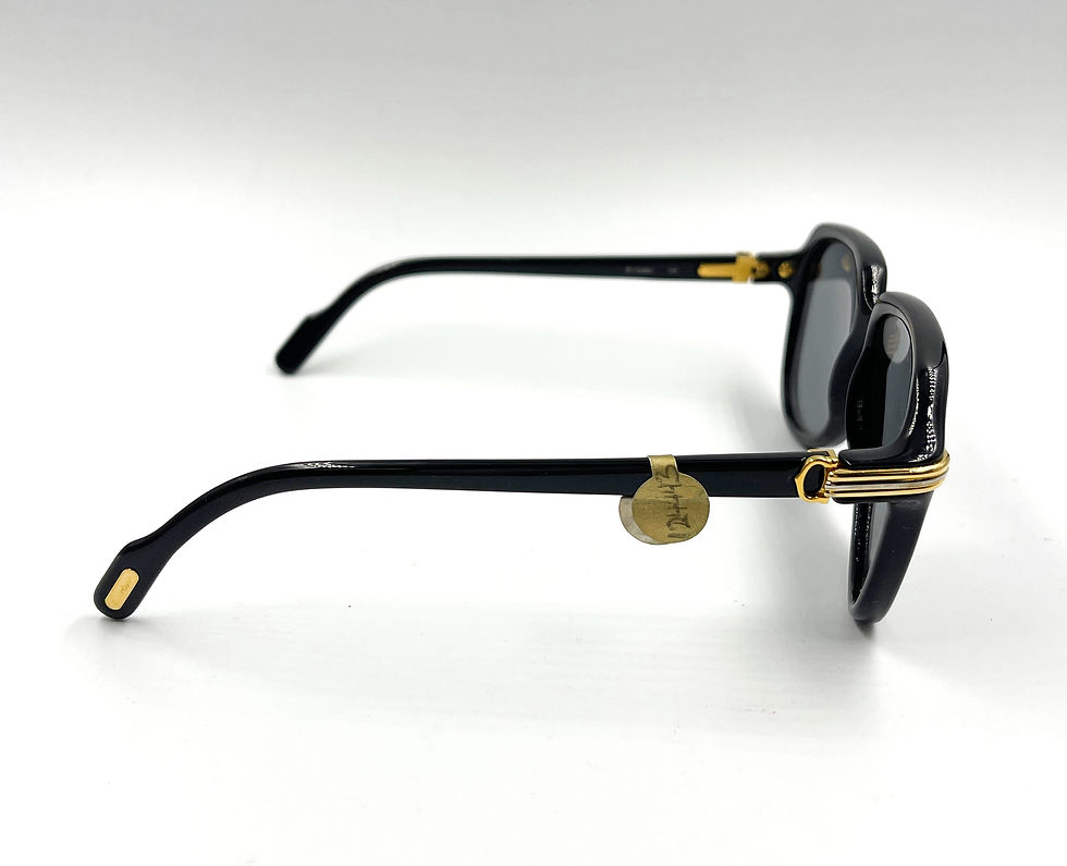 縮圖：Vintage CARTIER Vitesse Black Gold Aviator Sunglasses 135 Unisex