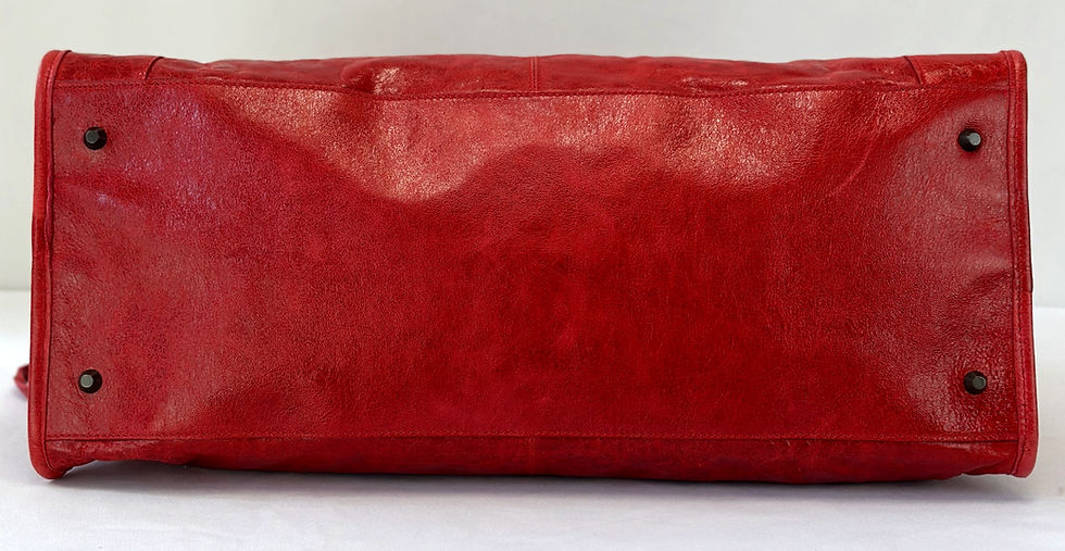 縮圖：BALENCIAGA Chevre Leather Giant 12 Work Bag Large Rouge Cardinal Antique Brass