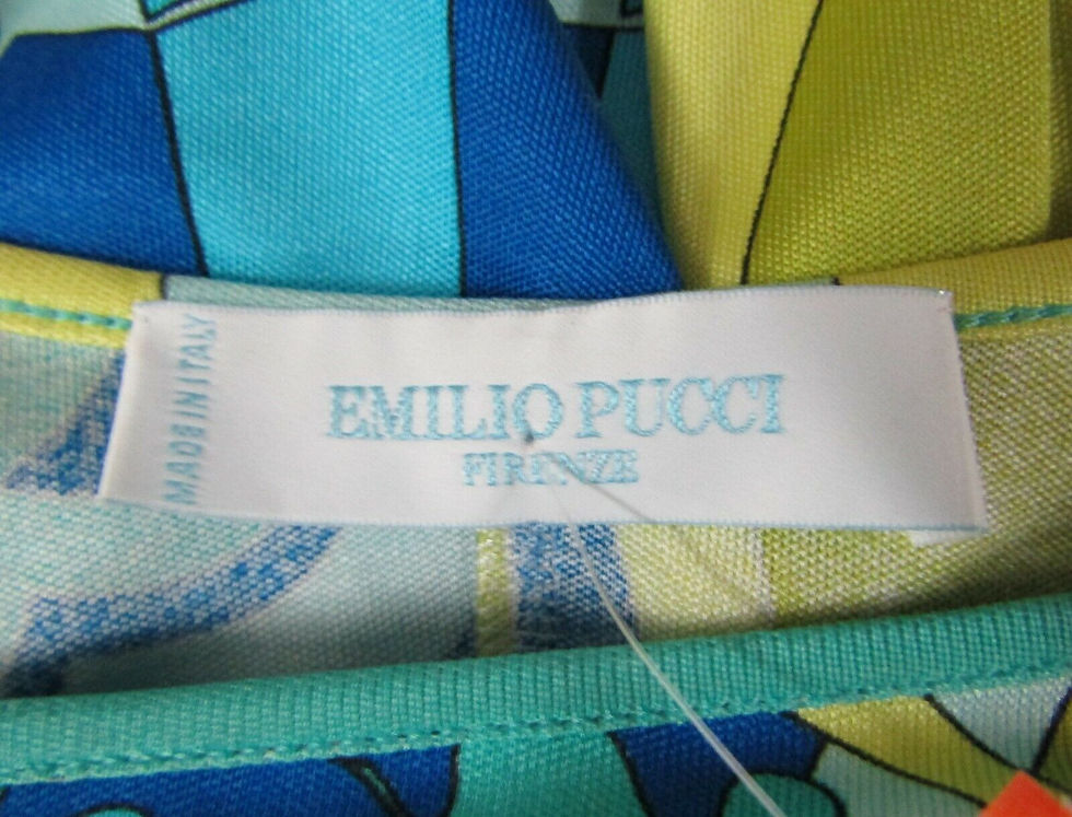 Hình thu nhỏ: EMILIO PUCCI Dress 4 Multi Color Abstract Logo Jersey Silk Psychedelic 34 XS