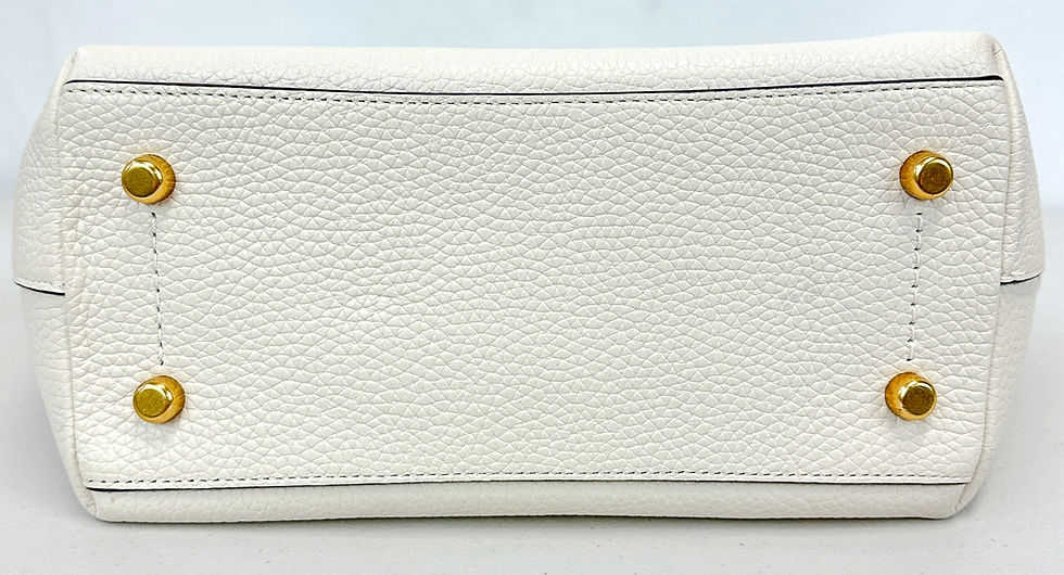 Thumbnail: COACH Cara Pebble Leather Satchel Crossbody Bag Chalk White Gold Hardware Medium