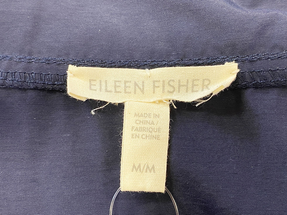 縮圖：EILEEN FISHER Midnight Blue High Collar Cinch-Waist Anorak Rain Jacket Medium