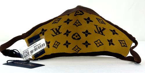 LOUIS VUITTON ルイヴィトン　ニットマスク ブラウン/イエロー LOUIS VUITTON Monogram Brown Knit Face Mask S00 M76747