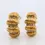 Hình thu nhỏ: Vintage CHANEL Gold Plated Hoop Textured Crystal Clip On Earrings 1970's RARE