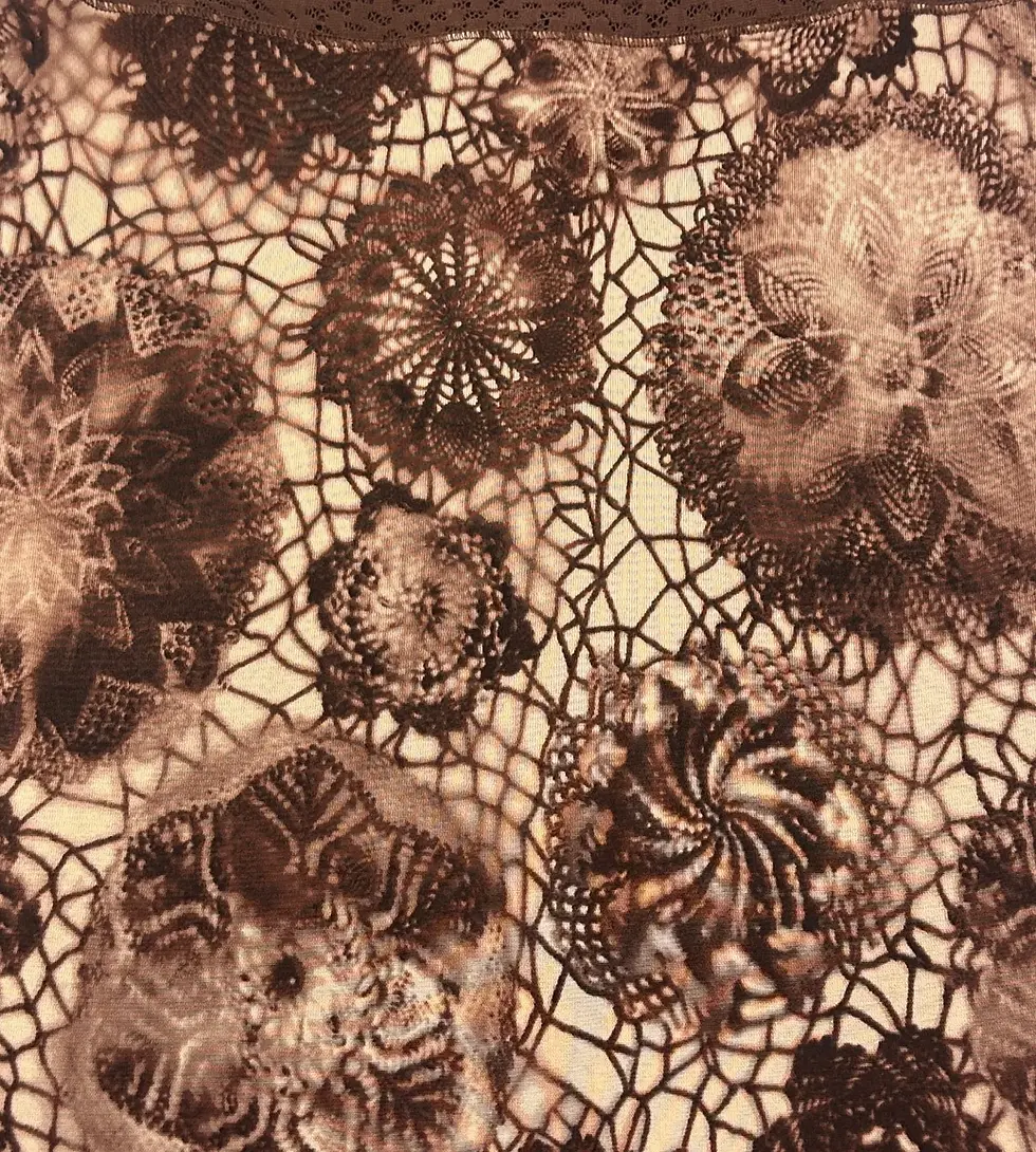Miniatura: JEAN PAUL GAULTIER Maille Femme Jersey Maxi Skirt Medium Brown Mandala Floral