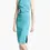 縮圖：EMILIO PUCCI Wool Side Zipper Dress 8 Turquoise Sleeveless Knee Length Cinching