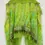 Thumbnail: FUZZI Green Multi Pattern Open Ruffle Cardigan Blouse XS Italy Mesh Tie Waist
