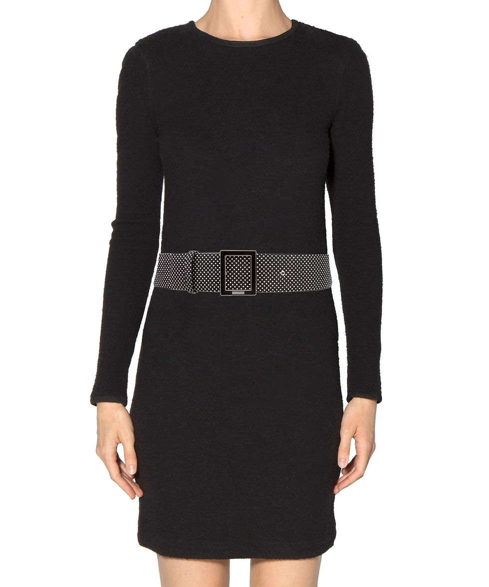 Thumbnail: CHANEL Wide Belt Black White Polka Dot Signature Logo Buckle 42 10 NEW Spring 13