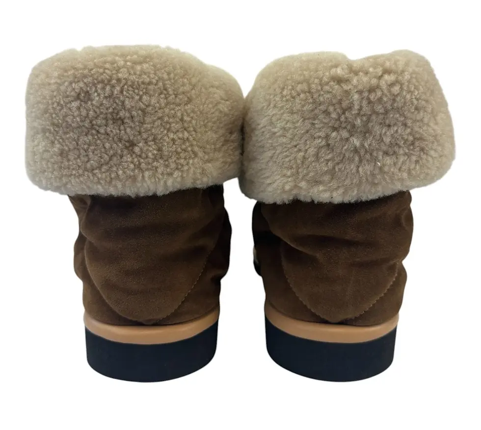 Thumbnail: NEW LOUIS VUITTON Pillow Comfort Ankle Boots 41 11 Cognac Shearling Suede 1A94W2