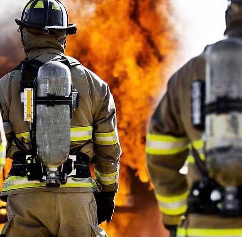 Volunteer firefighter from Ridgeland Wilson FD during training in Wilson WI
