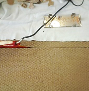 open seam, wood transitions, metal transitions,open gap in carpet,re-glue carpet, weak seaming tape, seam splitting, carpet splitting,transition repairs, seam repair, seam seperation, re-install transition, replace transition