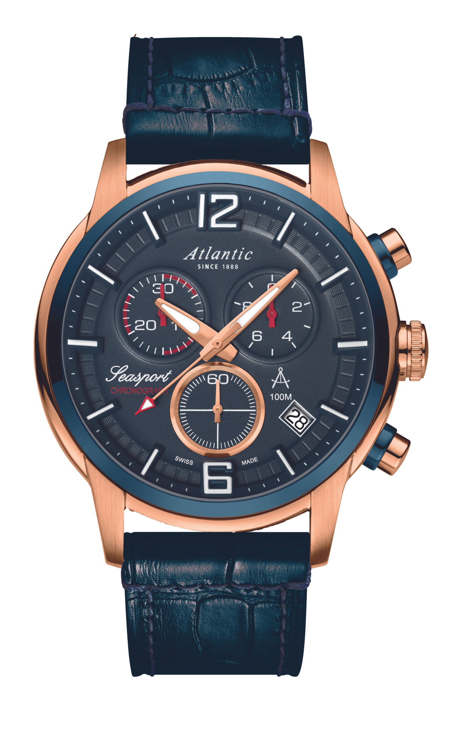 Seasport Chronograph Pembe Altın PVD Deri
