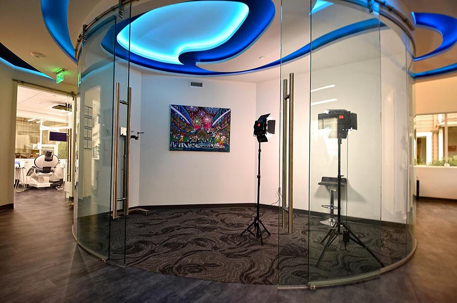 Smiles by Design curved glass studio within the practice in Kirkland, WA
