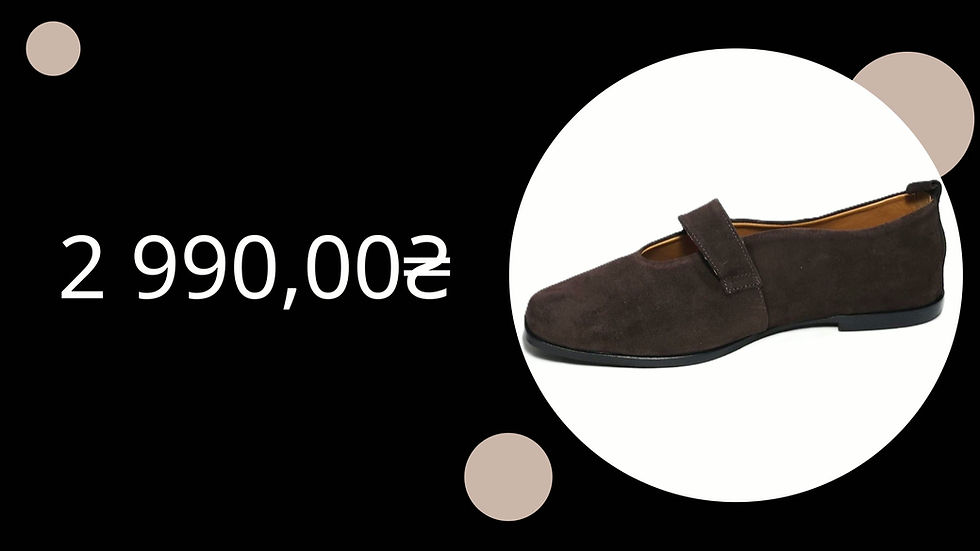 Прев'ю: Балетки з перетинкою замш натуральний