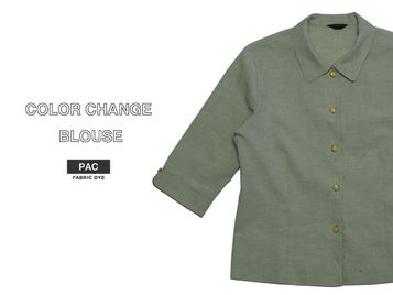 ポリエステルと麻素材のブラウスをカラーチェンジ