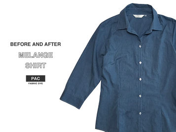 綿ポリのシャツの染色
