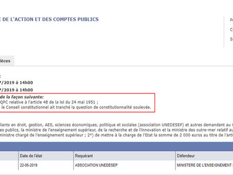 Hausse des frais d'inscription - Notre Question Prioritaire de Constitutionnalité transmise