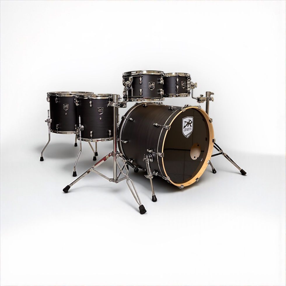 DR Drums Ghost Black Veneer Finish 2up 2down