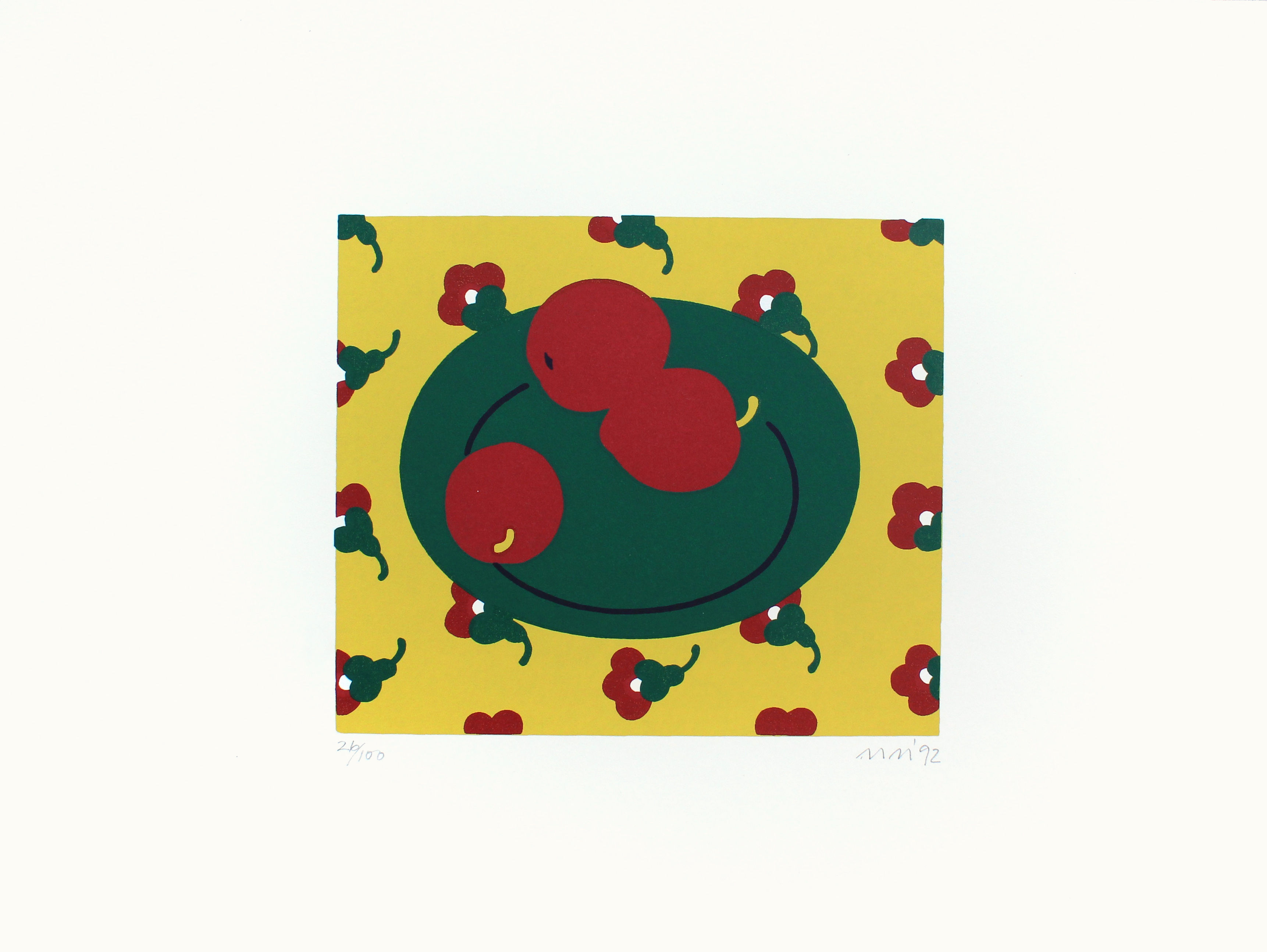 Red Plums on a Green Plate