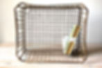Vintage iron milk crate with patina rustic industrial storage