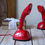 Thumbnail: Red Ericsson Cobra telephone displayed as a bold mid-century modern design object