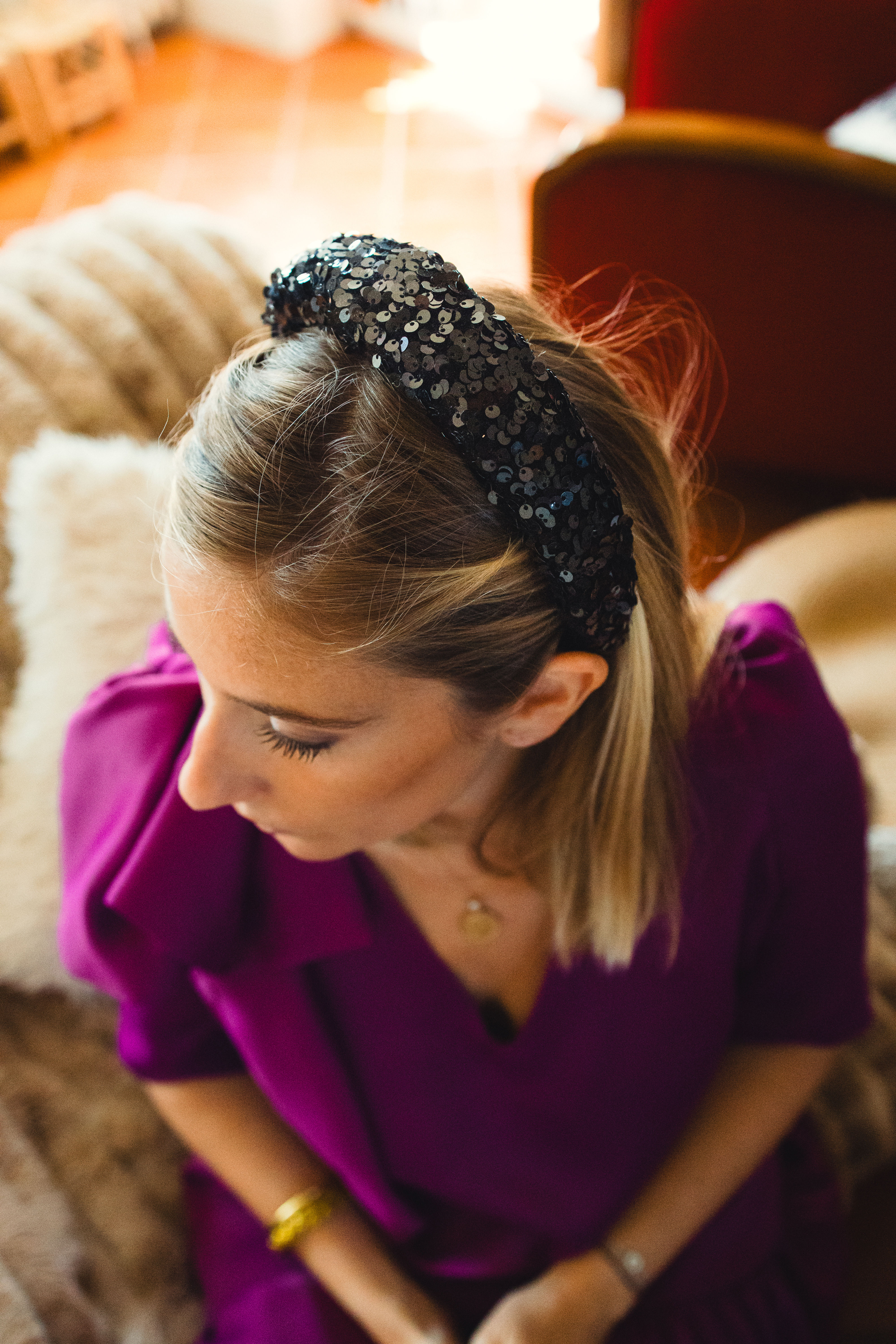 Serre-tête Batoua sequins noir