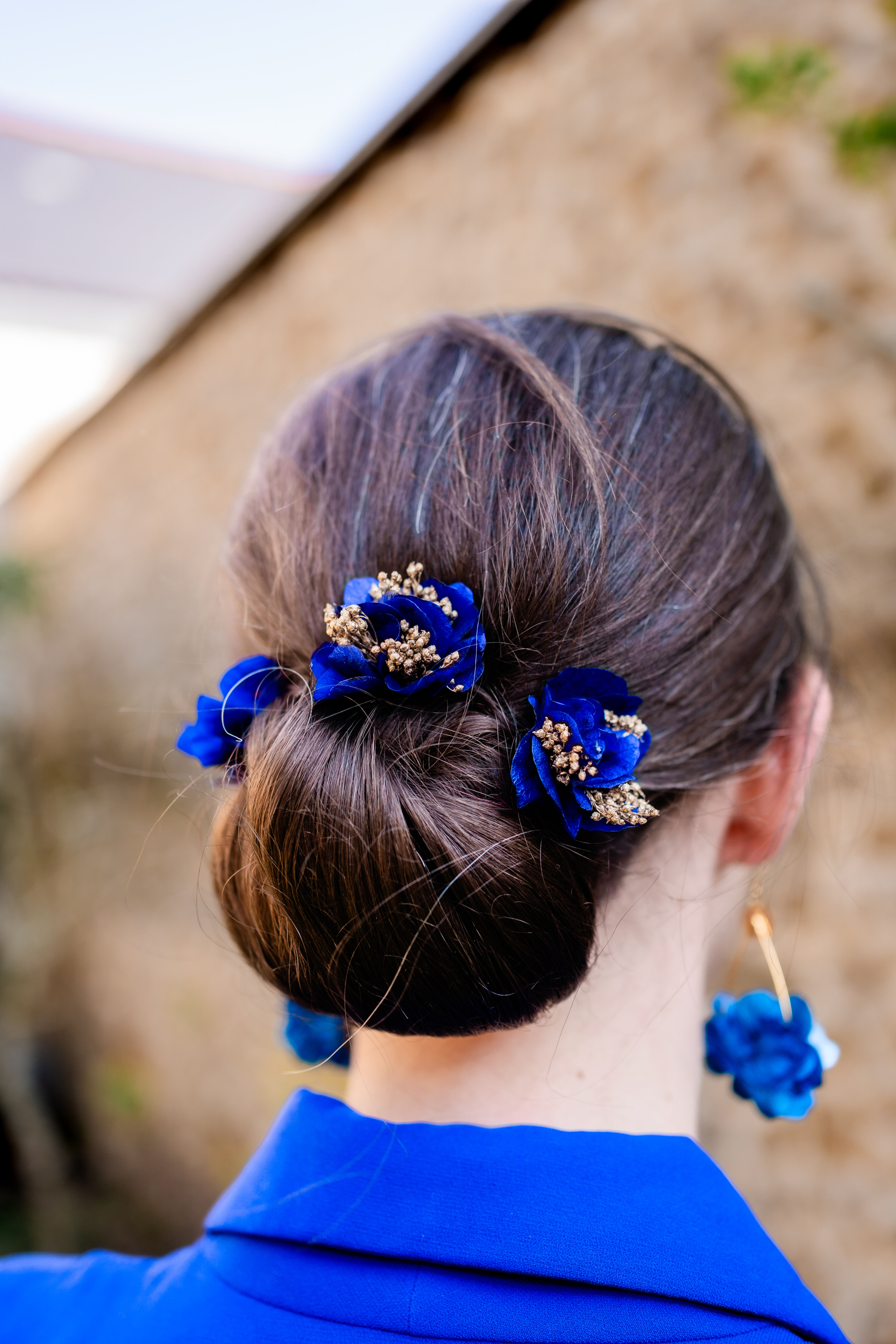 Lot 3 Pics Cheveux bleu roi et dorés