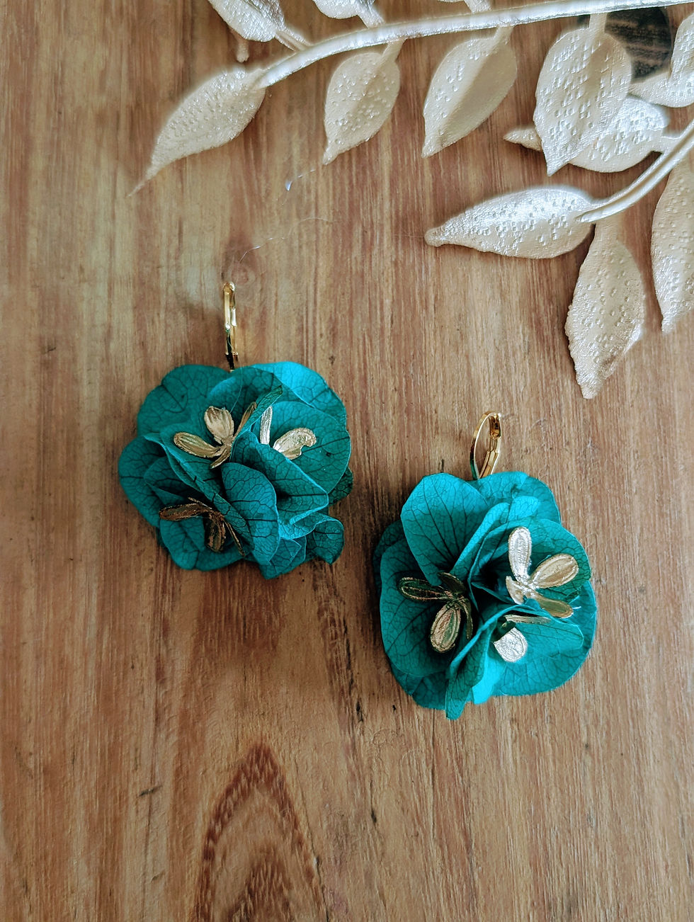 Miniature : Boucles d'oreilles Carlit vert et doré