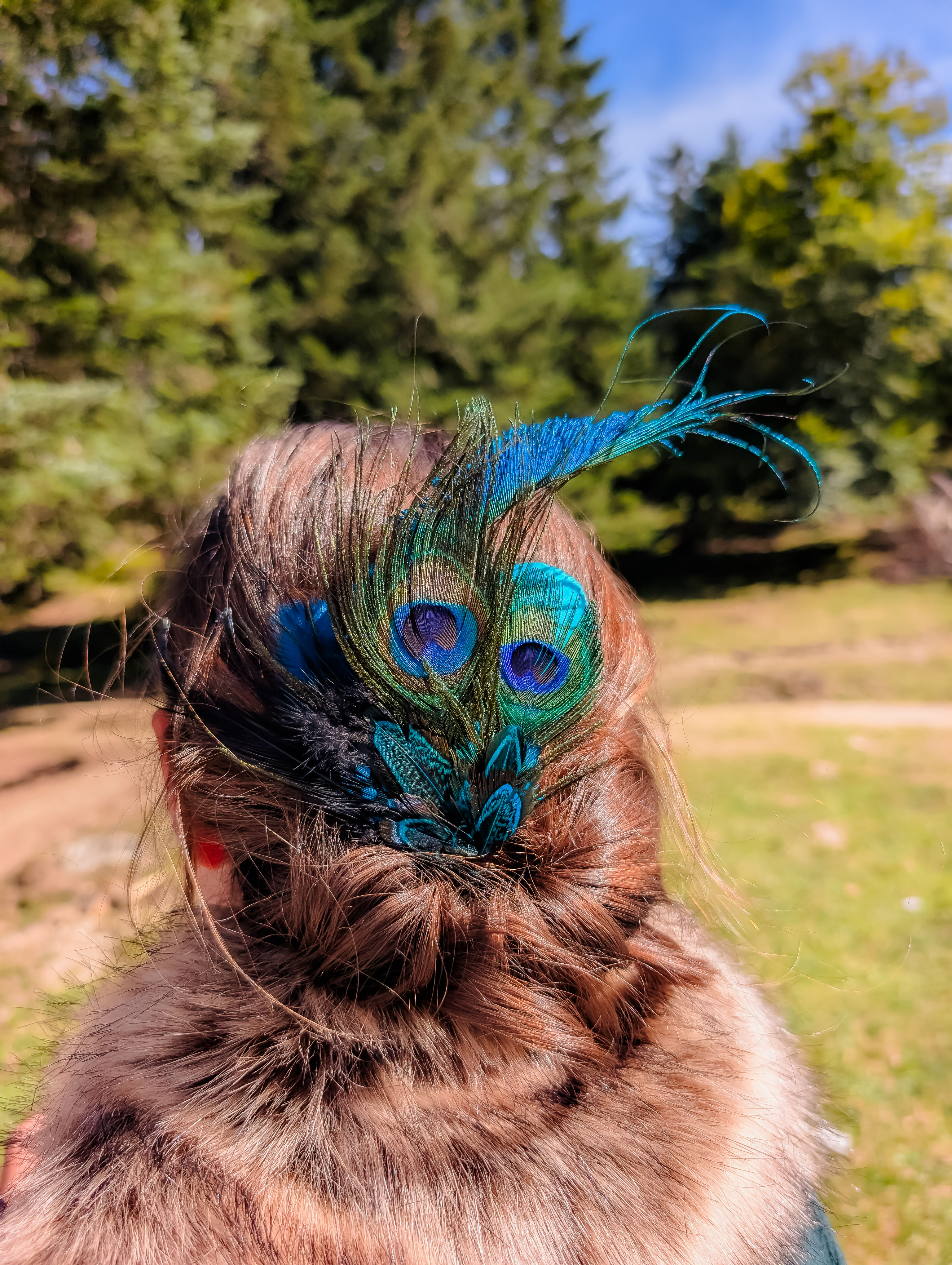 Pince Crocodile Plumes bleu canard