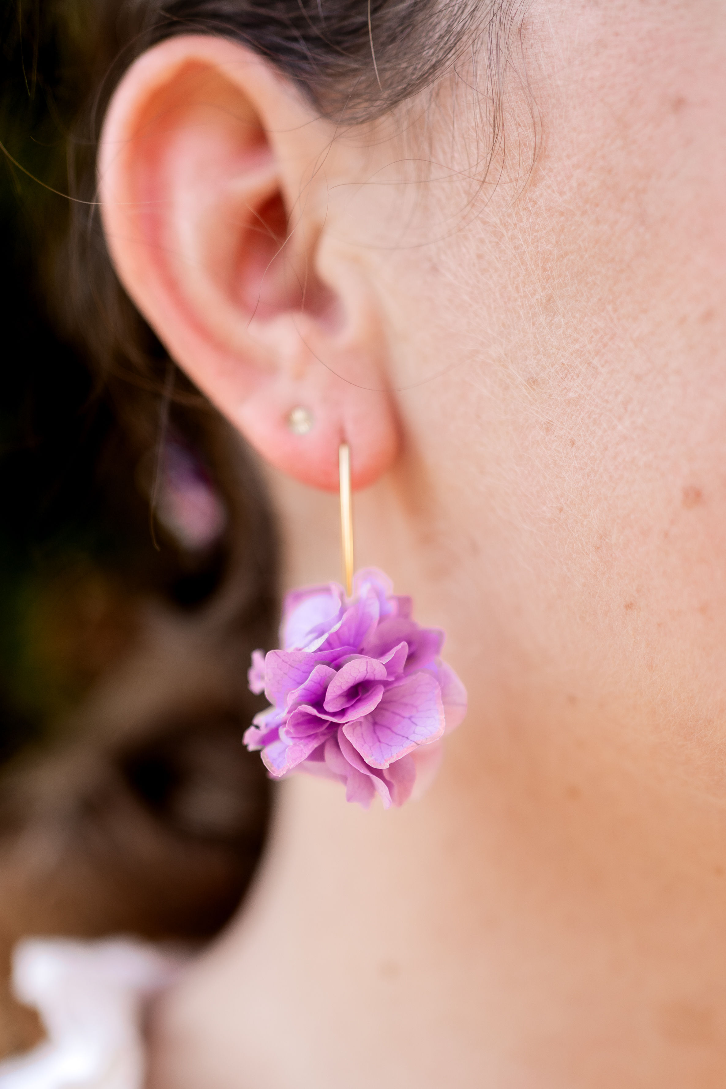 Boucles d'oreilles Crabioule mauves