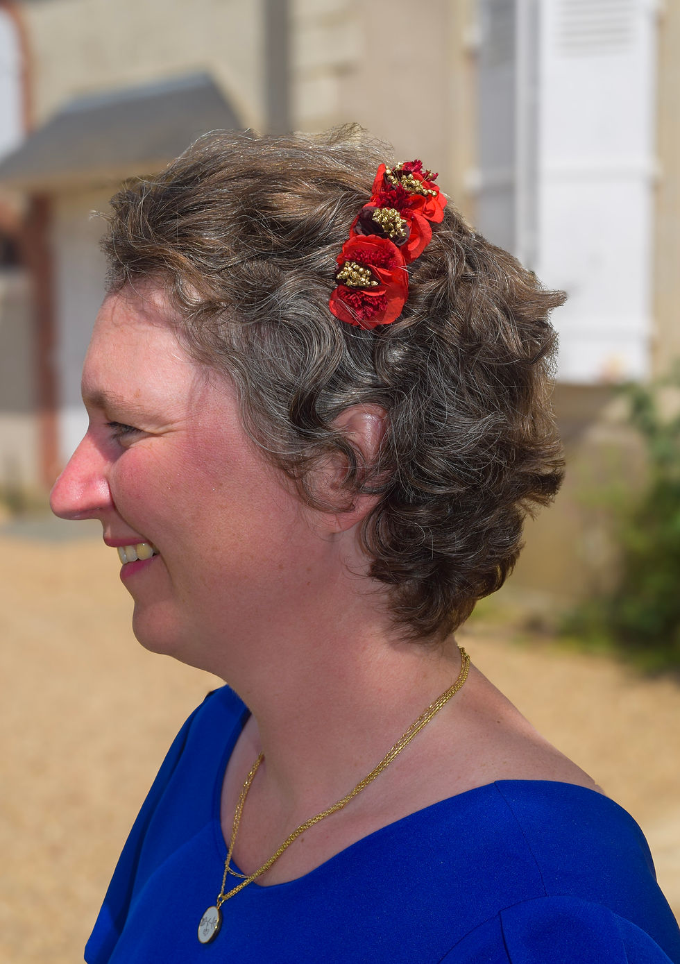 Miniature : Barrette Izaux rouge et dorée