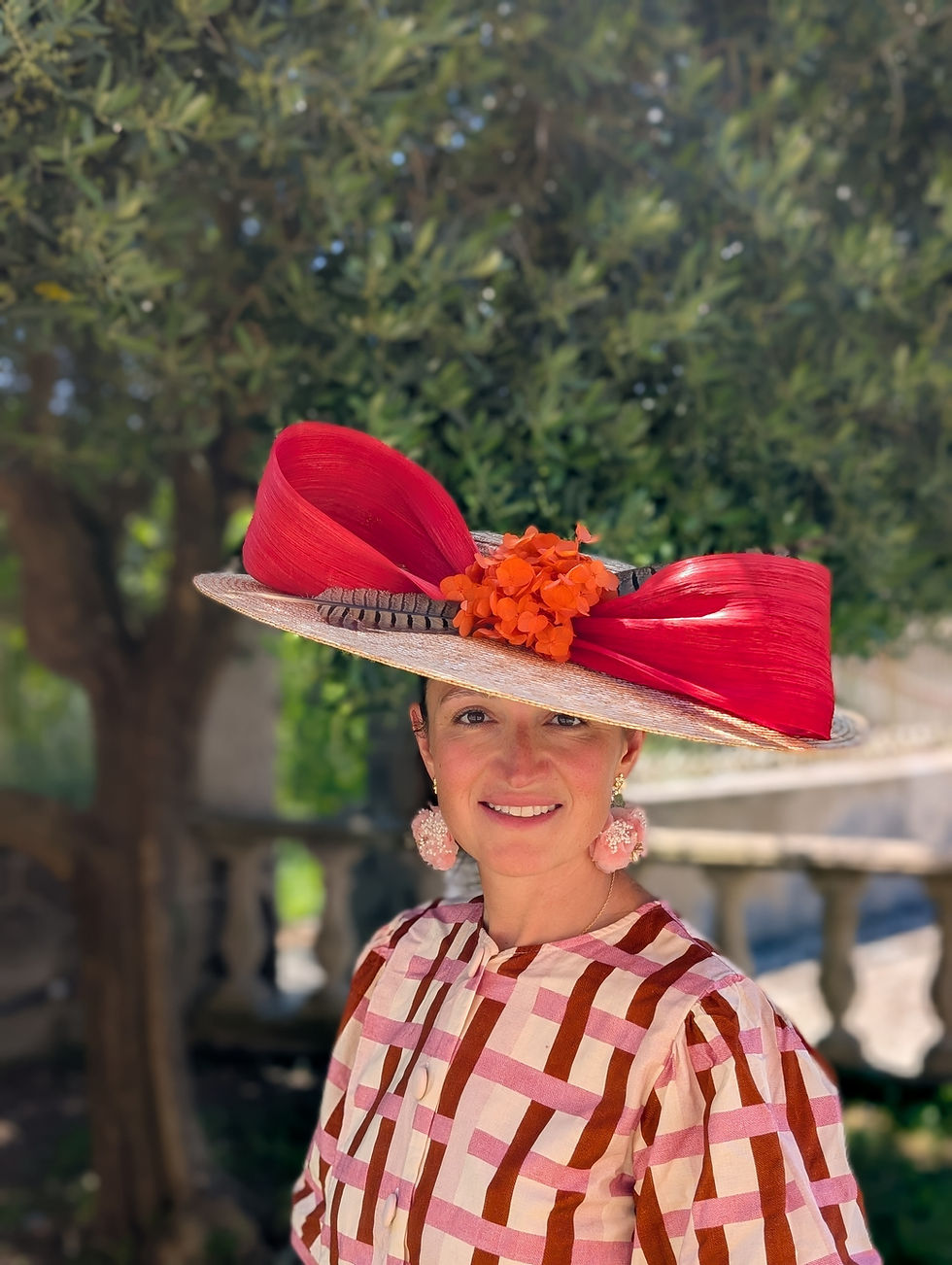 Miniature : Chapeau Mayor naturel et son noeud orange
