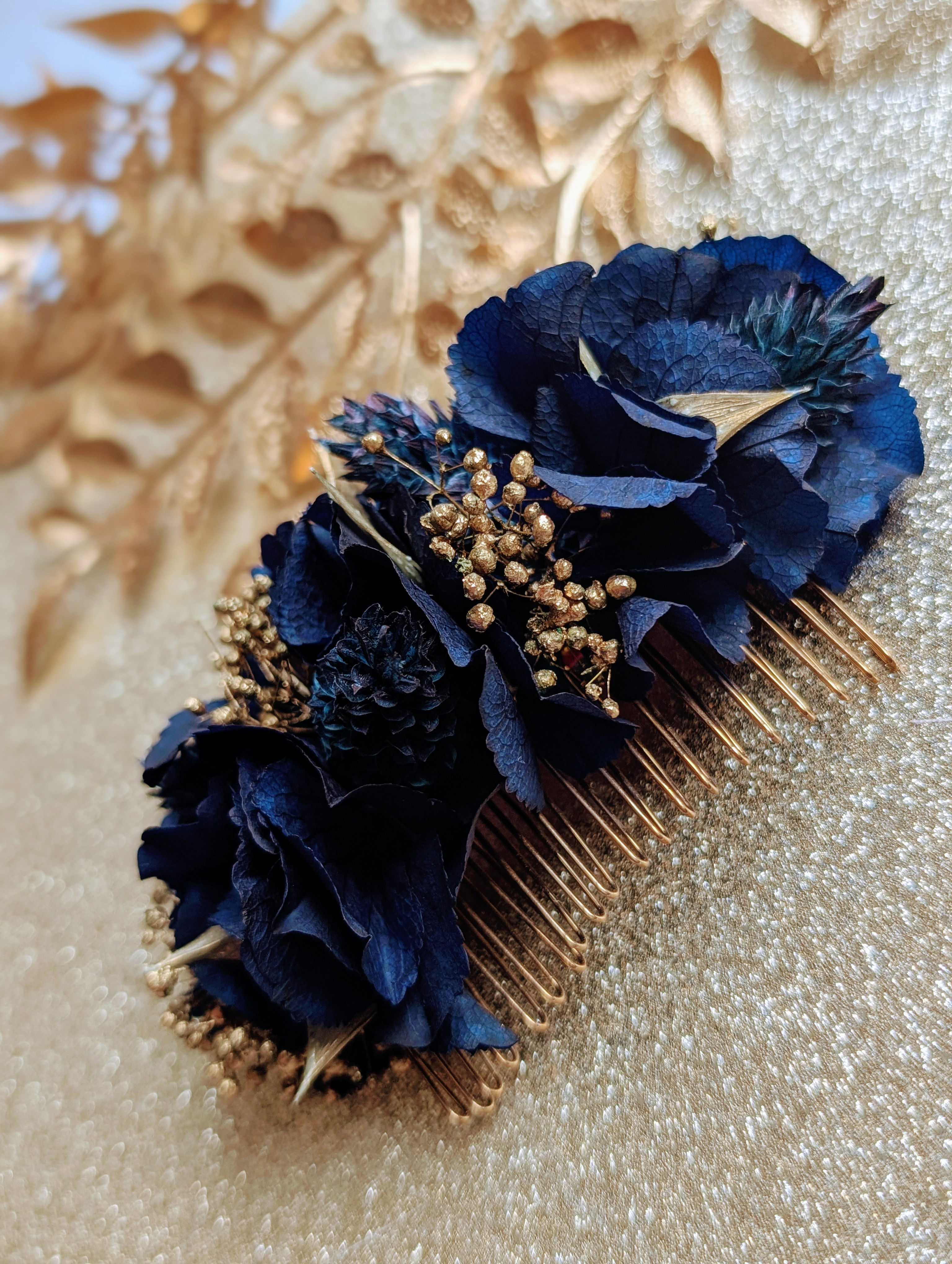 Peigne Peyrun bleu et doré