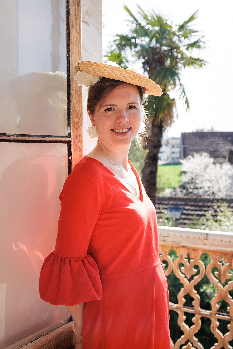 Miniature : Chapeau Munia naturel et son noeud doré