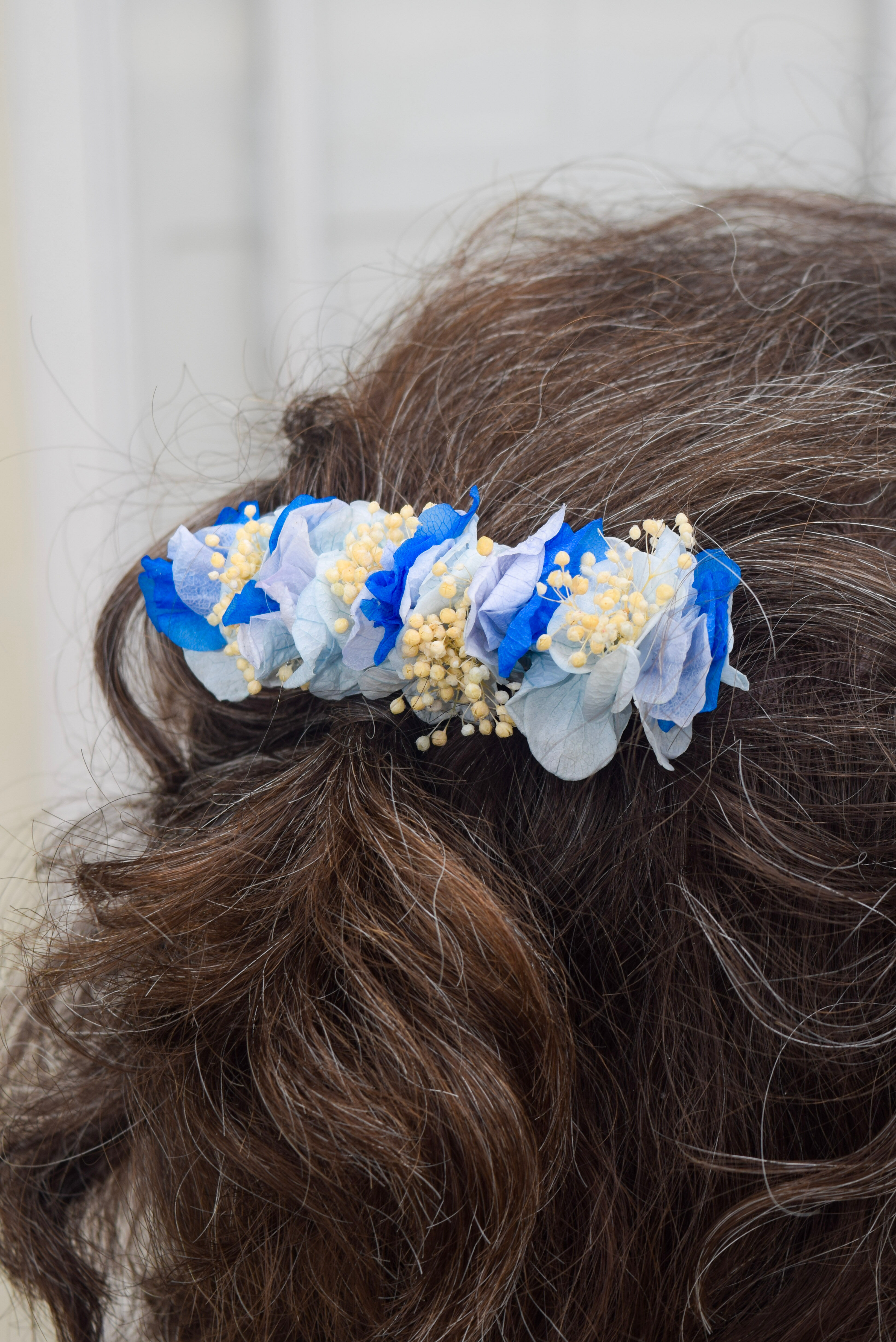 Barrette Izaux bleue et blanche
