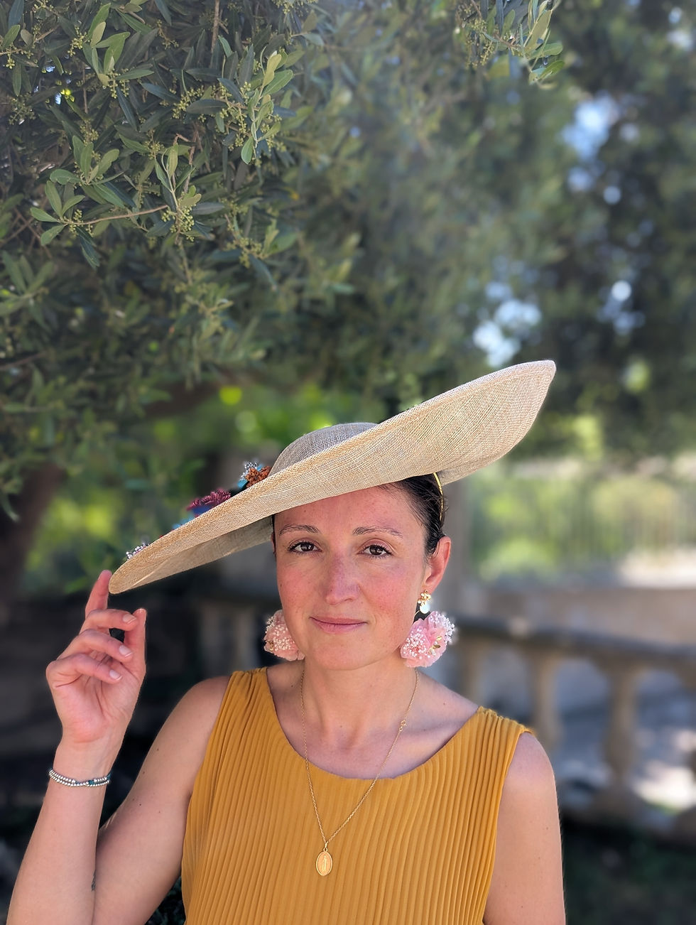 Miniature : Chapeau Montardo naturel aux fleurs colorées