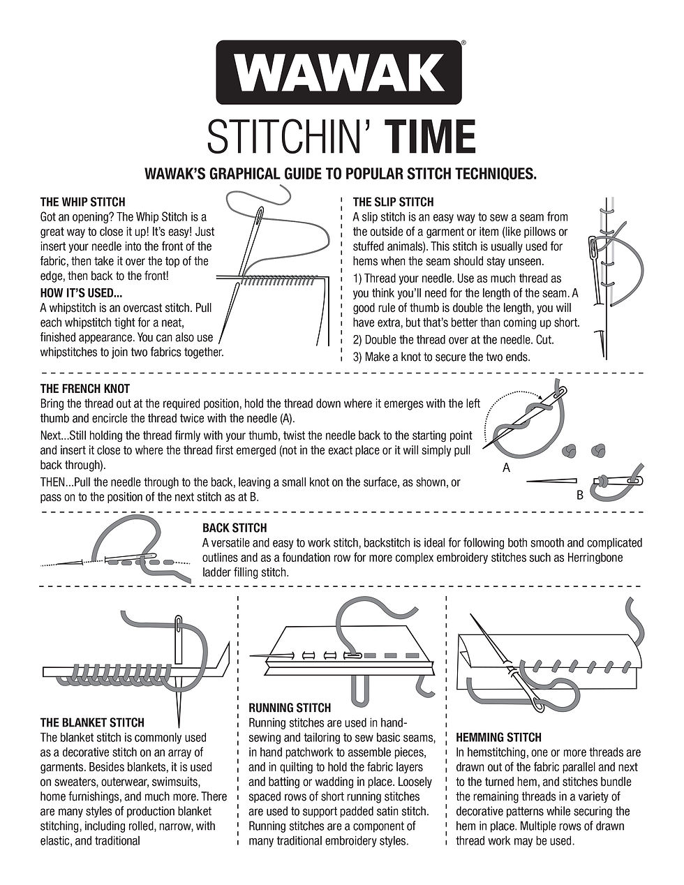 Popular Stitch Techniques | Hand Sewing Stitches | Types of Stitches