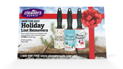 Cleaner's Supply Holiday Lint Removers Postcard Design Box Insert