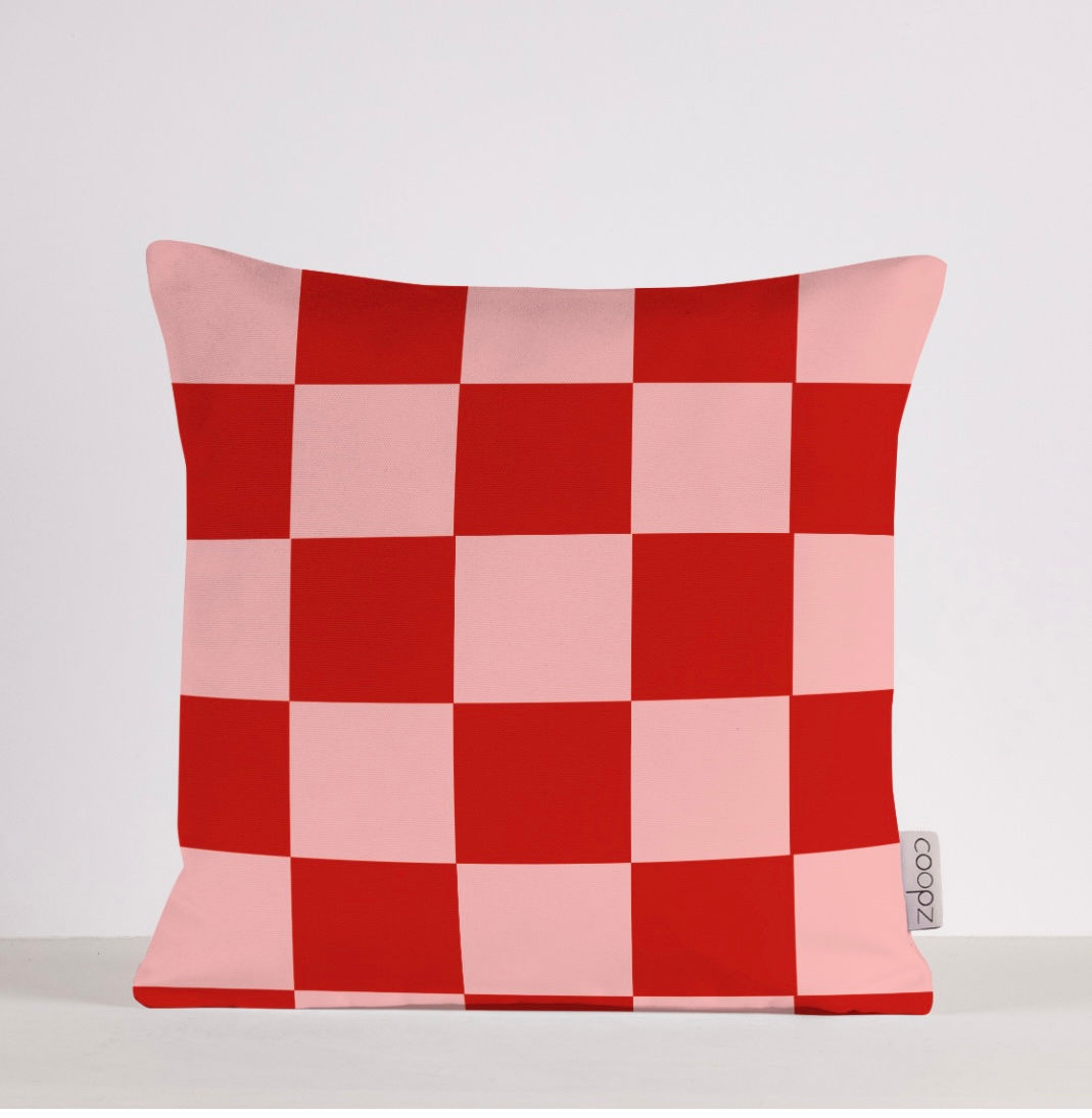 Kissenbezug Karo rot