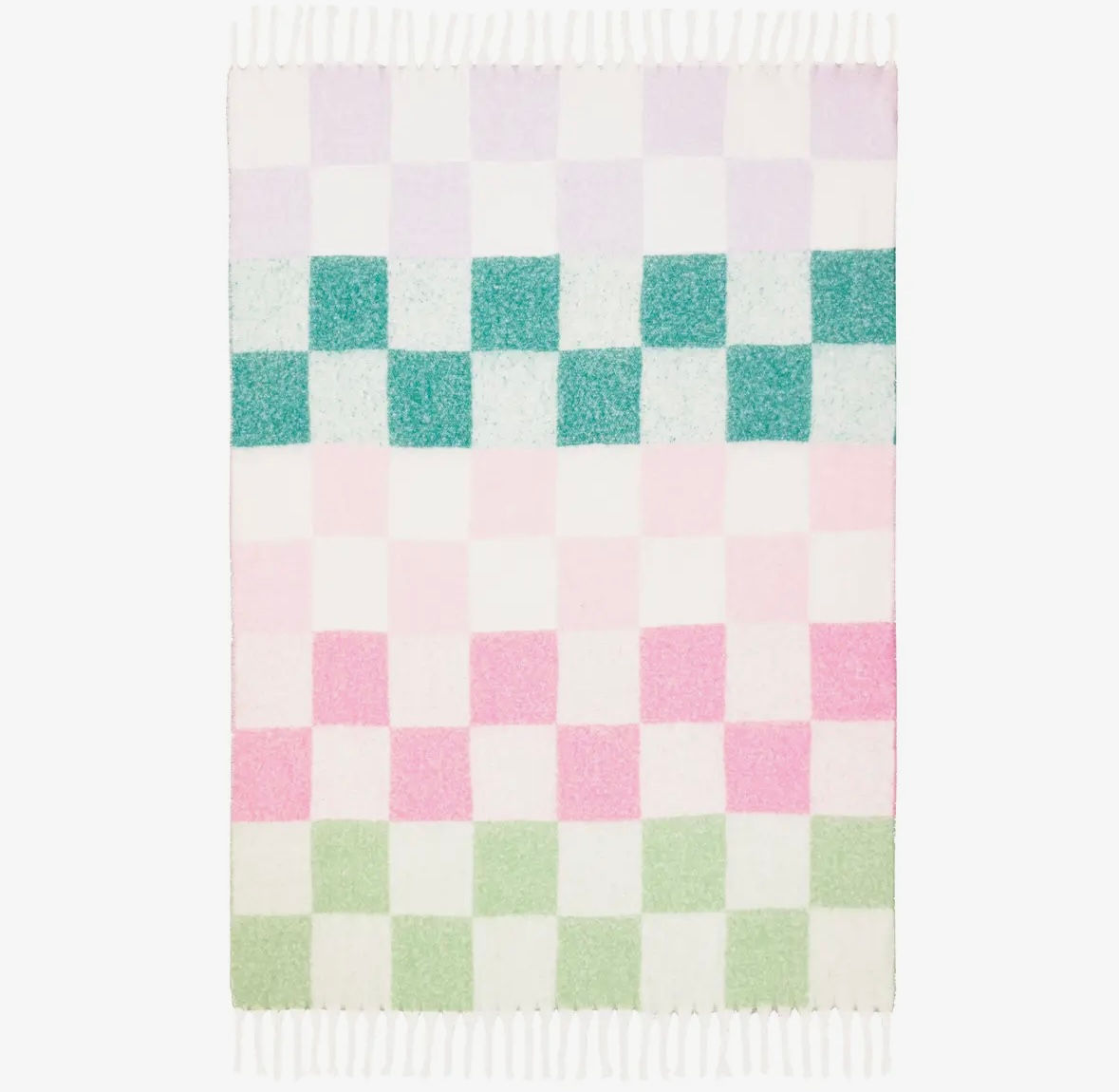 Kuscheldecke Karo mit Quasten