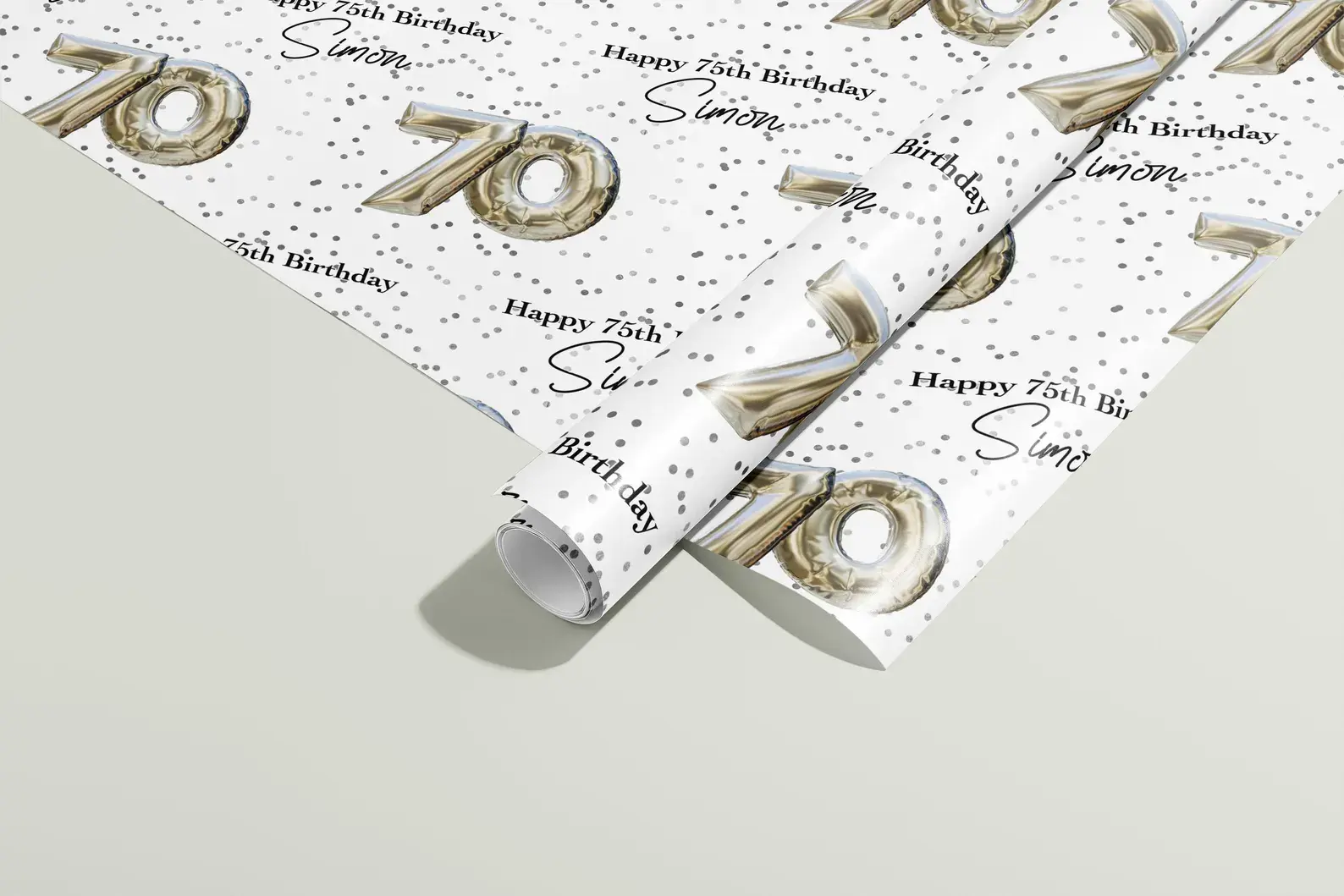 Silver Balloon Birthday Wrapping Paper