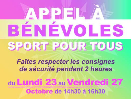WANTED : Bénévoles pour Sport Pour Tous !